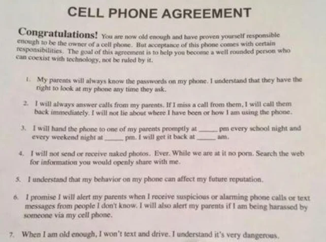 cell phone agreement